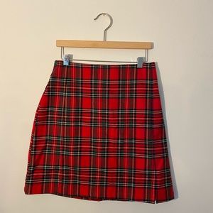 Brandy Melville Size XS Red Plaid Skirt